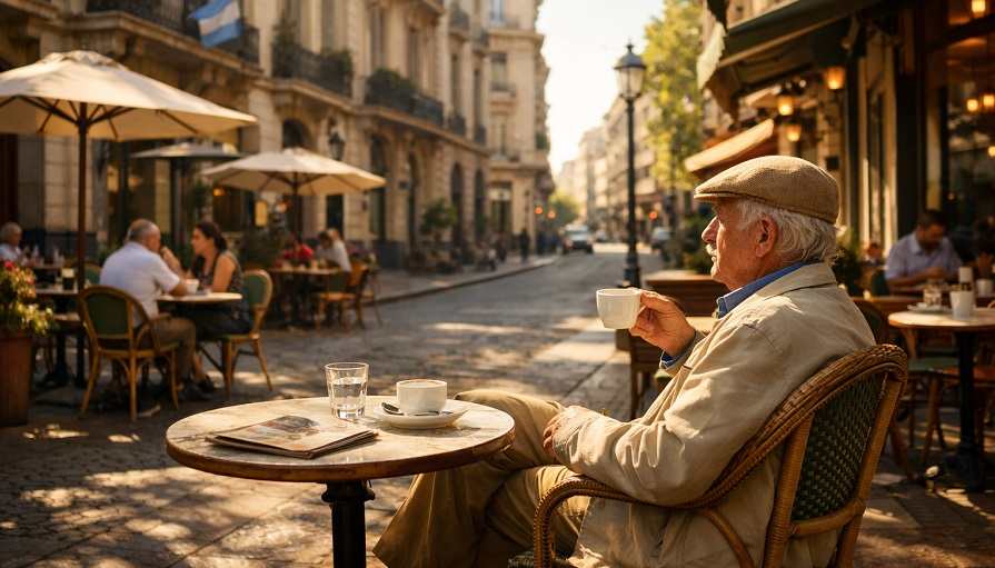 布宜诺斯艾利斯街景与退休生活氛围